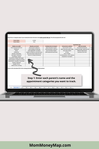 Appointment Log with Monthly and Annual Summaries Google Sheets Spreadsheet
